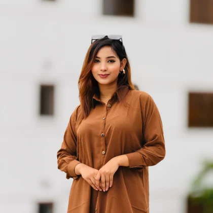 Women’s Solid Coffe Color Tunic Shirt
