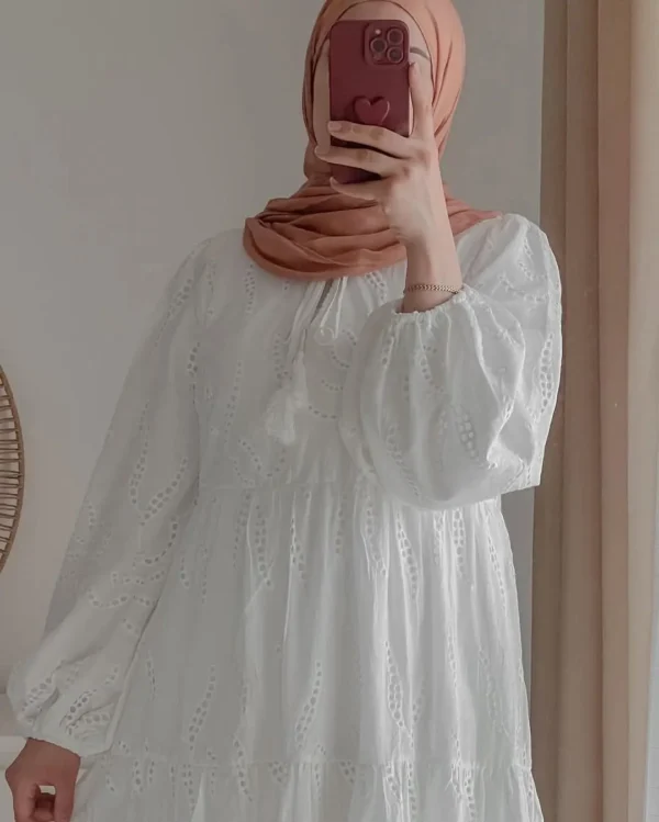 🤍 White Blossom – Premium ChickenKari Gown - Image 2