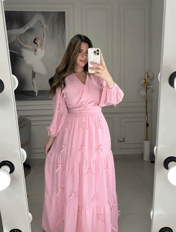 Skirt-Top Set – Elegant Diamond Georgette Edition (Pink)
