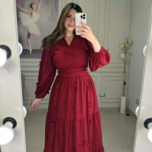 Premium Skirt-Tops Set – Diamond Georgette Edition (Merun)