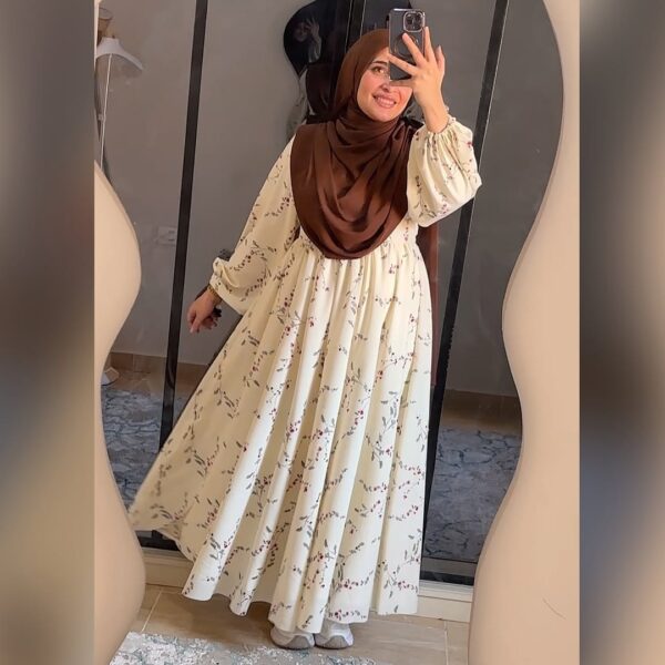 Chic Modesty: Soft Floral Gown Vibes - Image 2