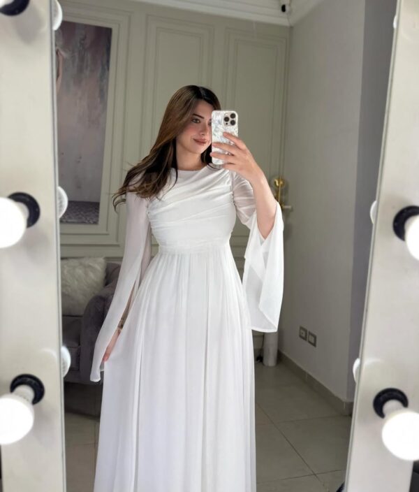 Flare Sleeve Elegant Princess Gown (White)