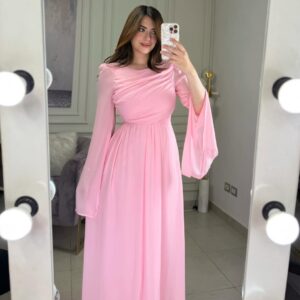 Flare Sleeve Elegant Princess Gown(Pink)
