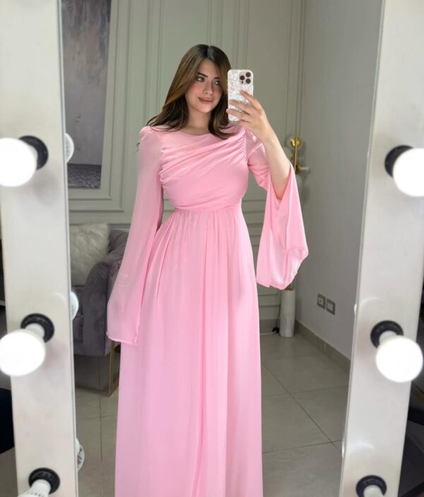 Flare Sleeve Elegant Princess Gown(Pink)