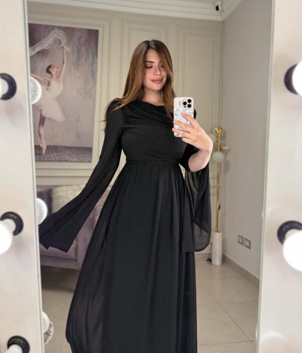 Flare Sleeve Elegant Princess Gown (Black)