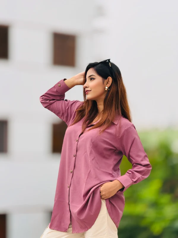 Elegant Women's Shirt in Premium Bangchur Cherry Fabric (Peyaj) - Image 3
