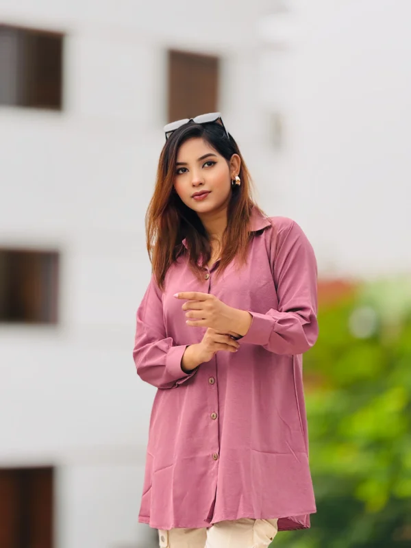 Elegant Women's Shirt in Premium Bangchur Cherry Fabric (Peyaj) - Image 2