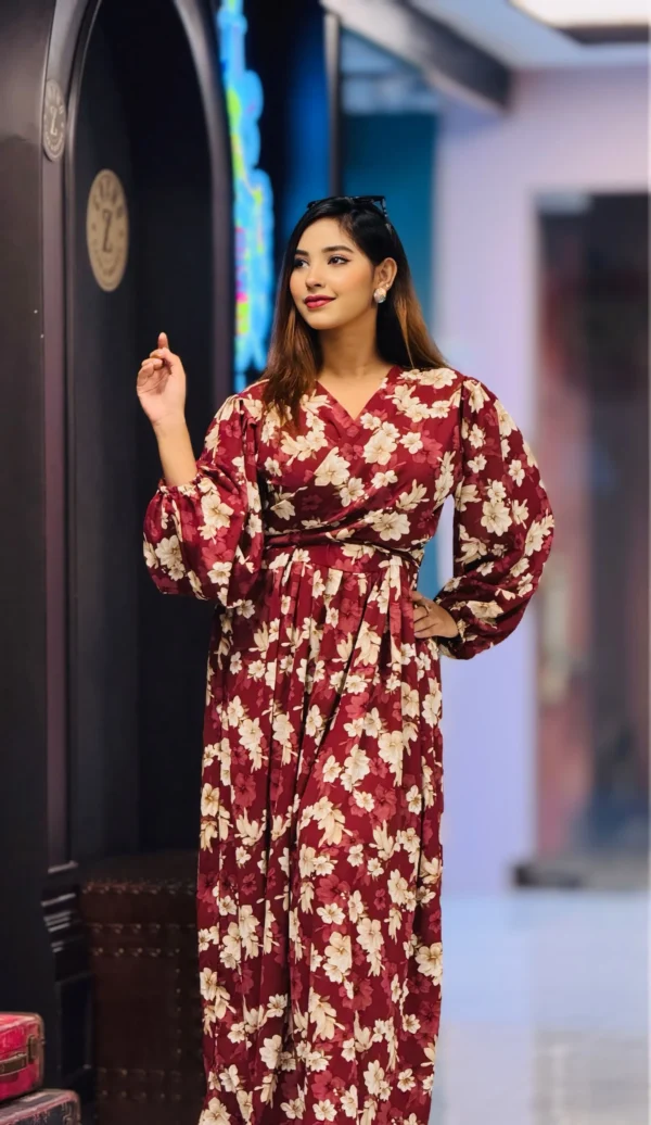 Alex Cheri Princess Gown-Meroon - Image 2
