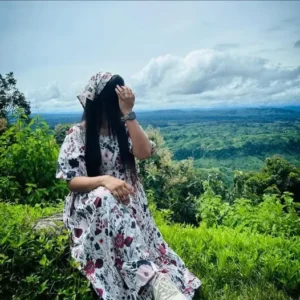 Flowral Printet Semi Long Gown