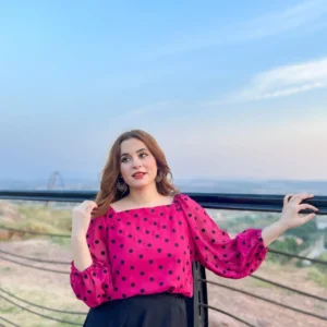 Hot Pink  Skirt-Tops Set